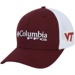 Мужская кепка Columbia Maroon Virginia Tech Hokies Collegiate PFG Flex Hat - фото