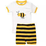 Детская хлопковая короткая пижама из двух предметов Leveret Bumble Bee Leveret - фото 2