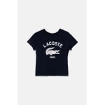 Детская хлопковая футболка Lacoste, темно-синий - фото 2