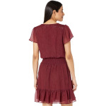 Платье Michael Kors Crinkle Short Sleeve Wrap Dress, цвет Dark Ruby - фото