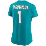 Женская футболка Tua Tagovailoa Aqua Miami Dolphins с именем и номером Nike, синий - фото 3