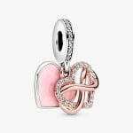 Шарм-подвеска Pandora Moments Sparkling Infinity Heart, серебро/розовый - фото 2