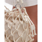 Сумка Topshop Griffin Faux Leather Macrame Grab, кремовый - фото 3