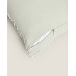 Чехол для подушки Zara Home Plain Linen With Topstitching, 45х45 см, мятно-зеленый - фото 4