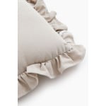 Подушка на стул H&M Home Ruffle-trimmed Cotton, серо-бежевый - фото 2