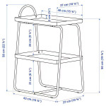 Столик прикроватный Ikea Hattasen Shelf Unit, черный - фото 8