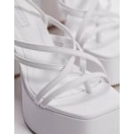 Босоножки Topshop Wide Fit Elsie Strappy Platform With Ankle Tie, белый - фото 2