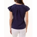 Топ U.S. Polo Assn.Ruffle Sleeve Popover, синий - фото 4