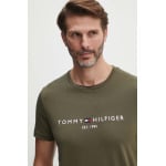 Хлопковая футболка Tommy Hilfiger, зеленый - фото 3