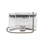 Сумка-клатч Balenciaga Hourglass Wallet On Chain, серебряный - фото