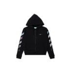 Толстовка OFF-WHITE diagonal arrow print zipped cotton, черный - фото 2