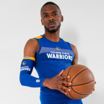 Баскетбольные налокотники женские/мужские E500 NBA Golden State Warriors синие TARMAK, морской синий/золотисто-желтый - фото