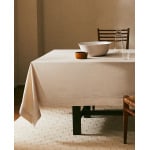 Скатерть Zara Home Hemstitched Cotton, светло-бежевый - фото 7