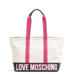 Шоппер Free Time хлопок, искусственная кожа Love Moschino, белый - фото