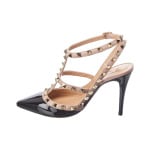 Патентованные туфли Valentino Rockstud Caged 100, черный - фото 4