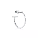 Серьги Tiffany & Co. T Hoop, белое золото - фото 2