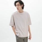 Футболка Uniqlo U Airism Cotton Oversized Crew Neck Half-Sleeve Unisex, светло-серый - фото 5