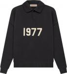 Лонгслив Fear of God Essentials Knit Long-Sleeve Polo 'Iron', черный - фото