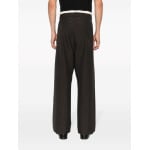 Maison Margiela drawstring-waist wool trousers, коричневый - фото 4