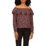 Топ Michael Kors Pop Paisley Ruffle Top, цвет Royal Pink - фото 4