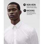 Мужская классическая рубашка slim fit non iron performance с воротником в елочку Calvin Klein, сиреневый - фото 3