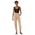 Брюки Blank NYC, Paperbag Pants with Patch Pockets and Rope Belt in Suntan - фото 4