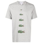 Comme Des Garçons Shirt футболка с логотипом из коллаборации с Lacoste, серый - фото