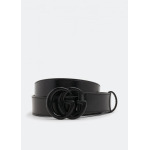 Ремень GUCCI GG Marmont thin belt, черный - фото