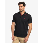 Футболка поло U.S. Polo Assn. Slim Fit Stretch Solid Pique, черный - фото