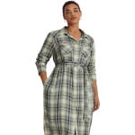 Платье LAUREN Ralph Lauren Plus Size Plaid Twill Shirtdress, цвет Blue/Green Multi - фото 2