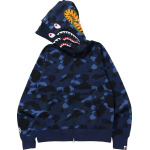 Худи BAPE Color Camo Shark Wide Full Zip Double Hoodie 'Navy', синий - фото 2