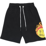 Спортивные шорты Palm Angels Burning Head Sweatshorts 'Black/Yellow', черный - фото