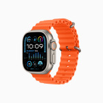 Умные часы Apple Watch Ultra 2, 49 мм, GPS+Cellular, Natural Titanium Case/Orange Ocean Band - фото