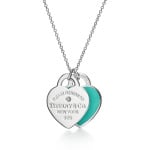 Подвеска Tiffany & Co. Return to Tiffany Blue Double Heart Tag, серебро/бриллиант - фото 3