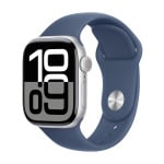 Умные часы Apple Watch Series 10 (GPS), 42 мм, Silver Aluminum Case/Denim Sport Band - S/M - фото