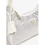 Сумка Prada Re-Edition Crystal-Embellished Mini, белый - фото 2