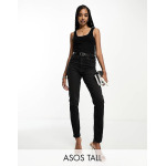 Джинсы Asos Design Tall Slim Mom, черный - фото 5