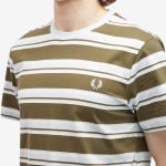 Футболка Fred Perry Stripe, хаки/белый - фото 5