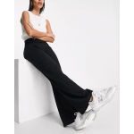 Брюки Asos Design Basic Wide Leg Jersey, черный - фото 4