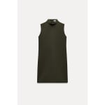 Платье Zara Zw Collection Sleeveless Short, хаки - фото