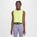 Топ Nike Pro Girls' Dri-FIT Training Tank Top, цвет Volt/Black - фото