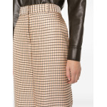 Lanvin wide-leg check trousers, оранжевый - фото 5