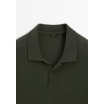 Рубашка поло SHORT SLEEVE TEXTURED Massimo Dutti, хаки - фото