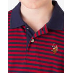 Футболка поло U.S. Polo Assn. Boys Yarn Dye Multi Stripe, красный - фото 3