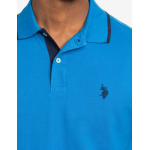 Футболка поло U.S. Polo Assn. Slim Fit Stretch Solid Pique, синий - фото 4