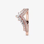 Кольцо Pandora Timeless Princess Wishbone, розовое золото - фото 4