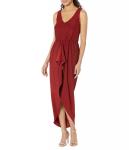 Платье Calvin Klein, V-Neck Glitter Knit Gown with Ruched Front - фото