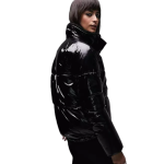 Пуховик Topshop Sno High Shine Funnel Neck Puffer Ski, черный - фото 2