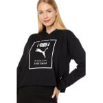 Женская толстовка Puma INTL Cropped Fleece, черно-белый - фото 3