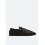 Слиперы BOTTEGA VENETA Intrecciato leather slippers, черный - фото